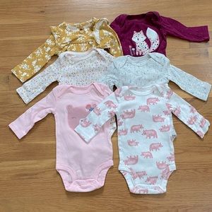 Carters long sleeved bodysuits 3M NWOT